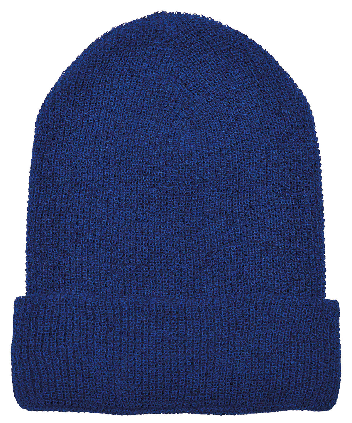 Gorro de punto de gofre con hilo reciclado (1505RY) | Azul Verdadero