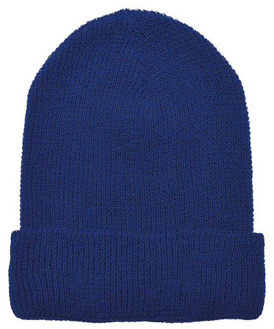 Gorro de punto de gofre con hilo reciclado (1505RY) | Azul Verdadero