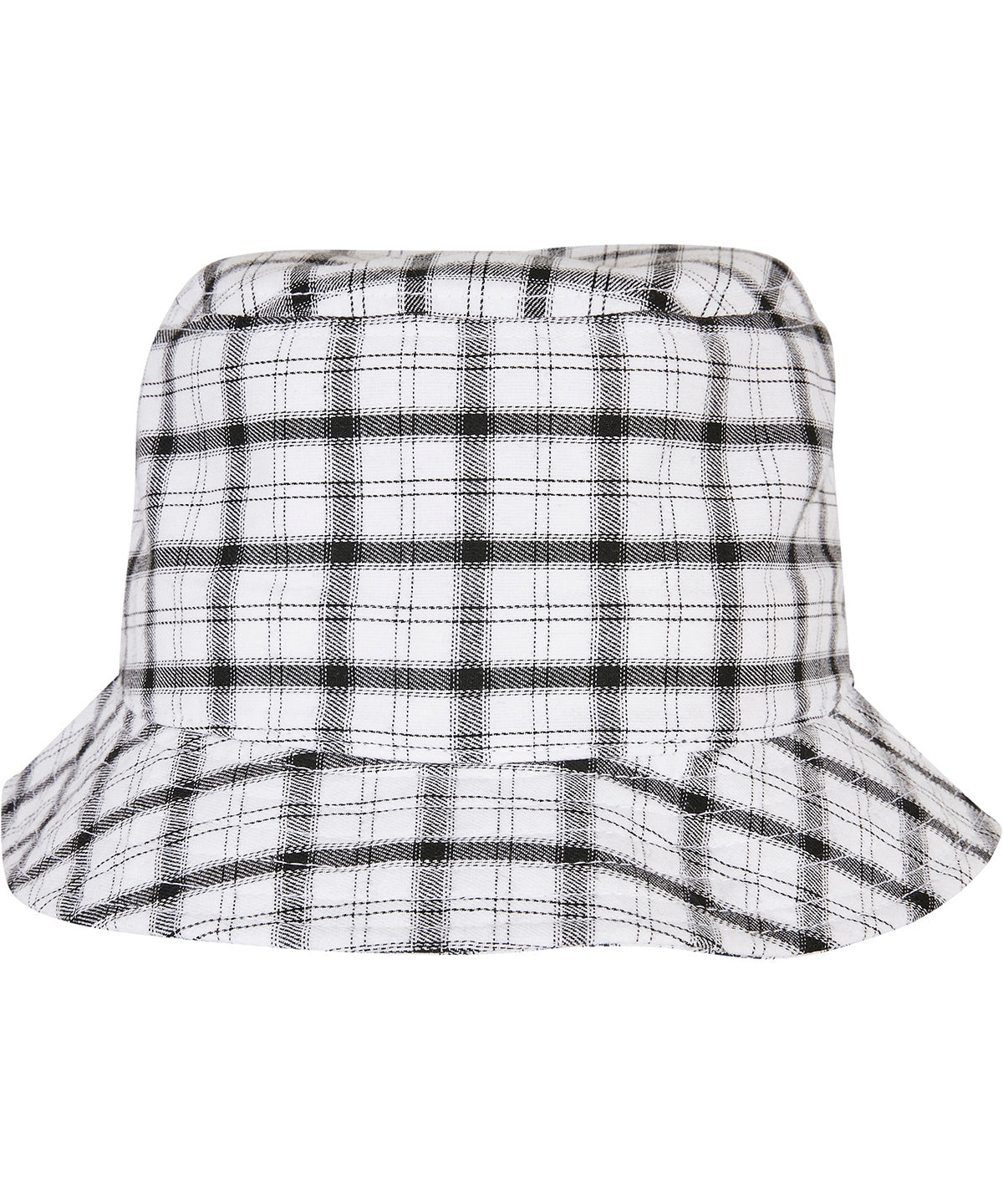 Gorra de cubo a cuadros (5003C) | Blanco/Gris