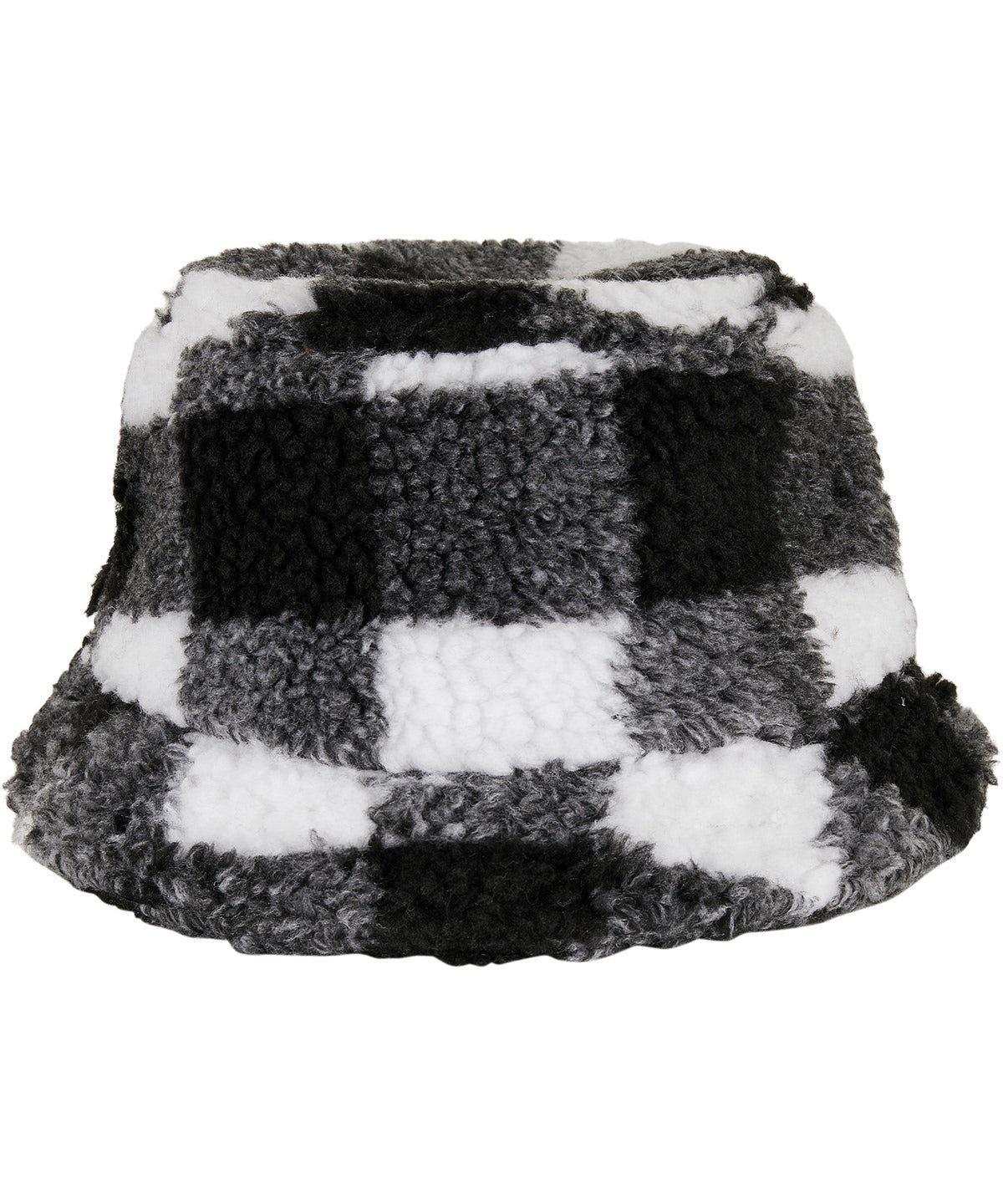 Gorro de cubo de cuadros Sherpa (5003SC) | Blanco/Negro