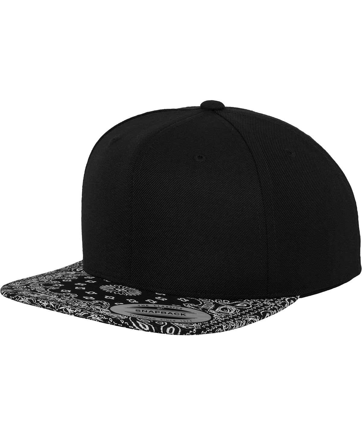 Bandana snapback (6089BD) | Negro/Paisley