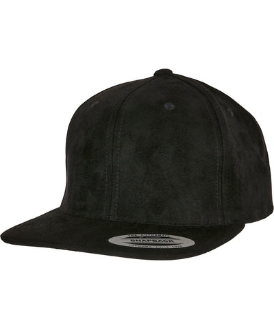 Gorra snapback de imitacin de cuero de ante (6089SU) | Negro