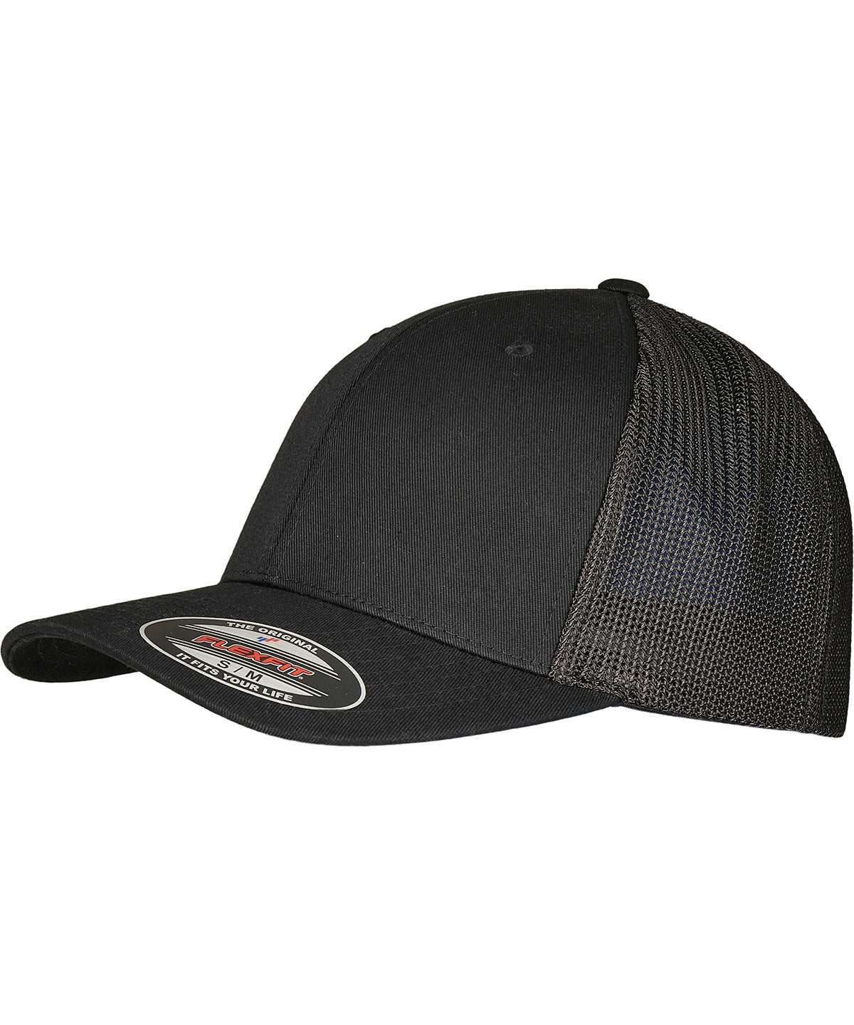 Flexfit trucker de malla reciclada (6511RM) | Negro/Negro