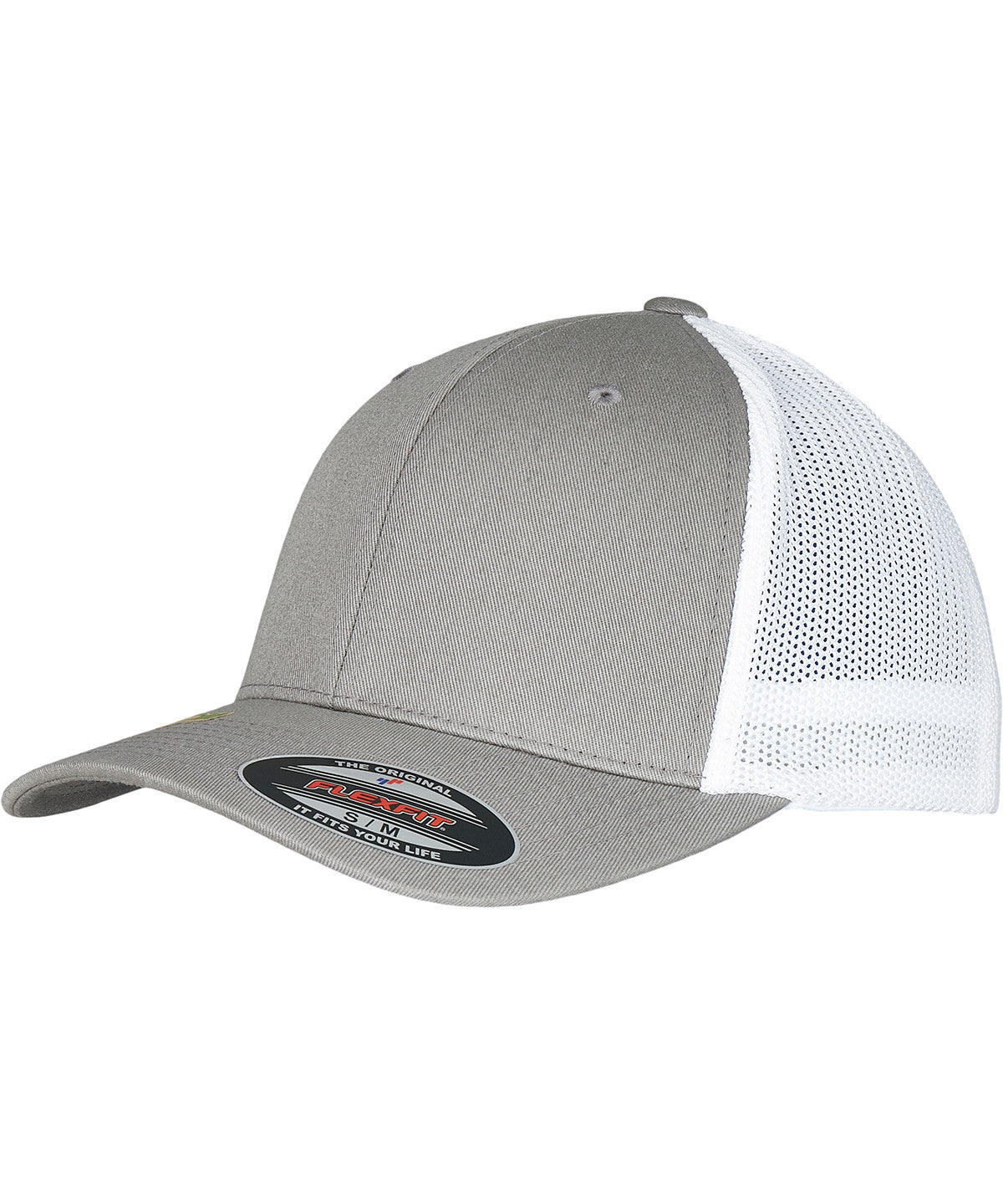 Flexfit trucker de malla reciclada (6511RM) | Grisceo/Blanco