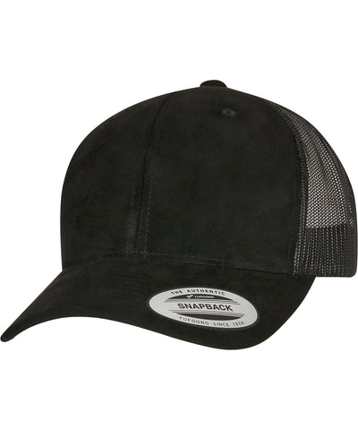 Gorra de camionero de imitacin de cuero de ante (6606SU) | Negro