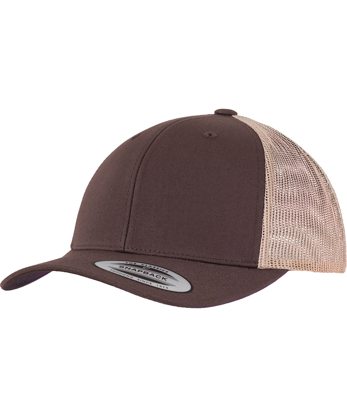 Gorra retro trucker de 2 tons (6606T) | Marrn/Caqui
