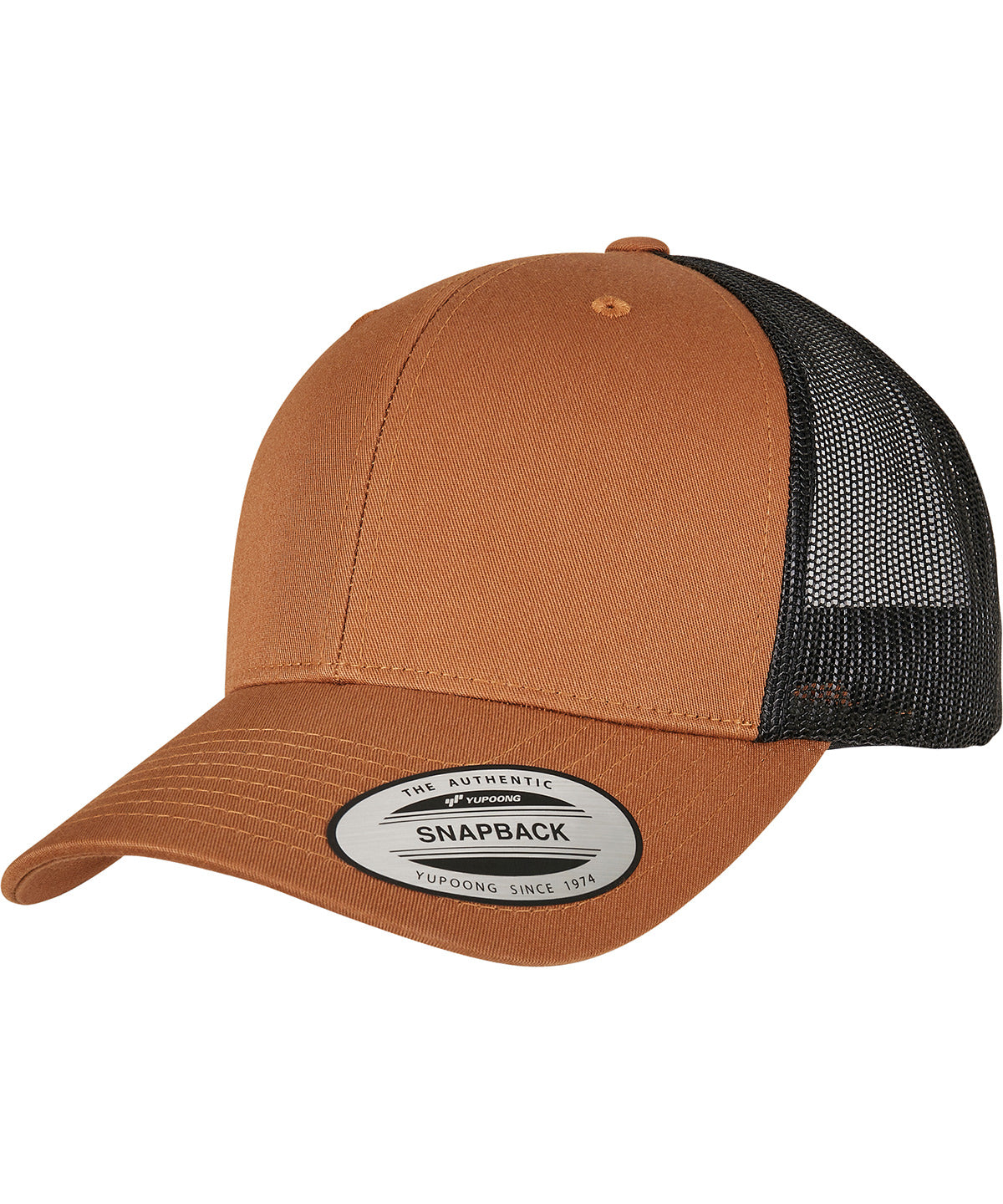 Gorra retro trucker de 2 tons (6606T) | Caramel/Noir
