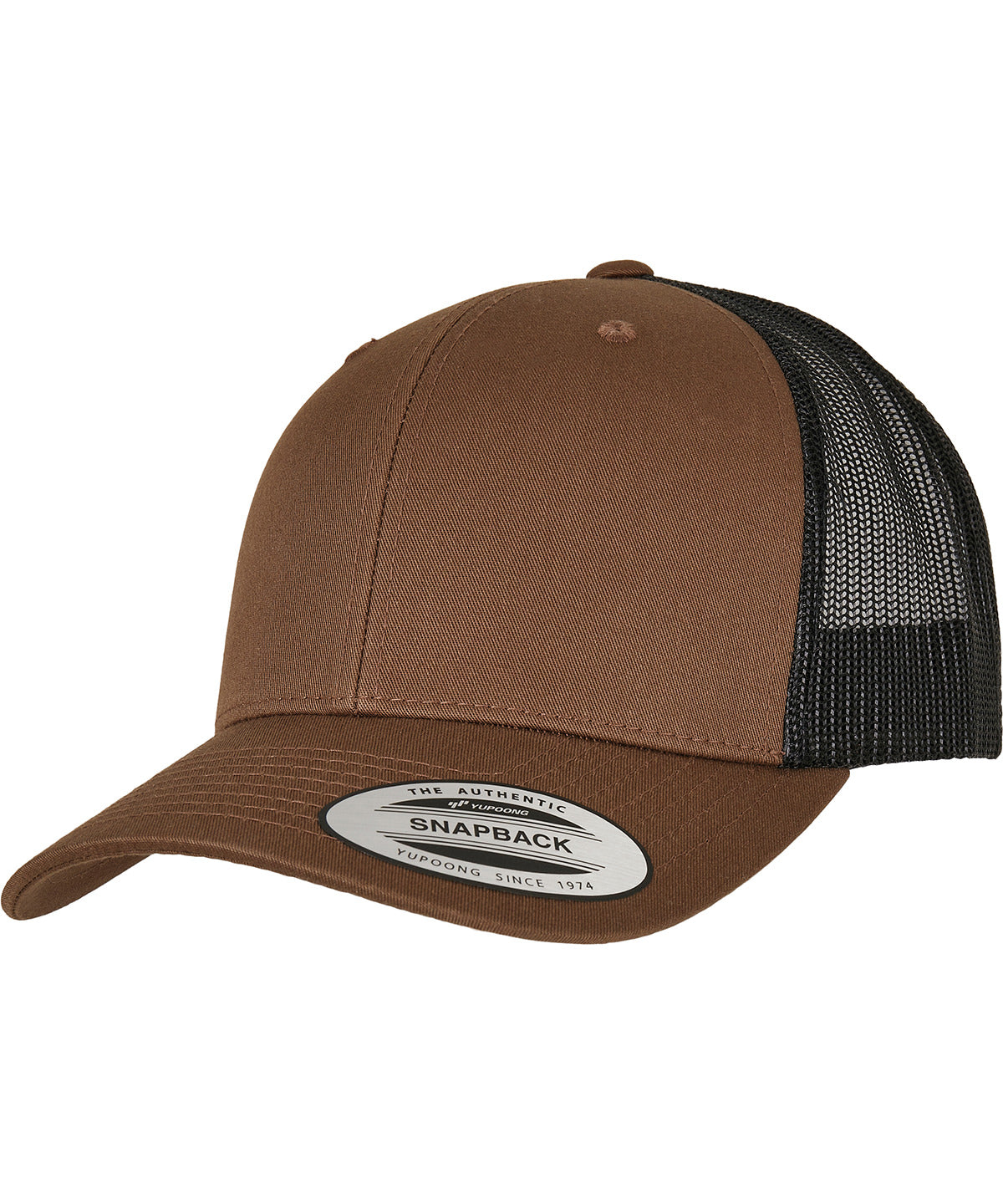 Gorra retro trucker de 2 tons (6606T) | Marrn Coyote/Nègre
