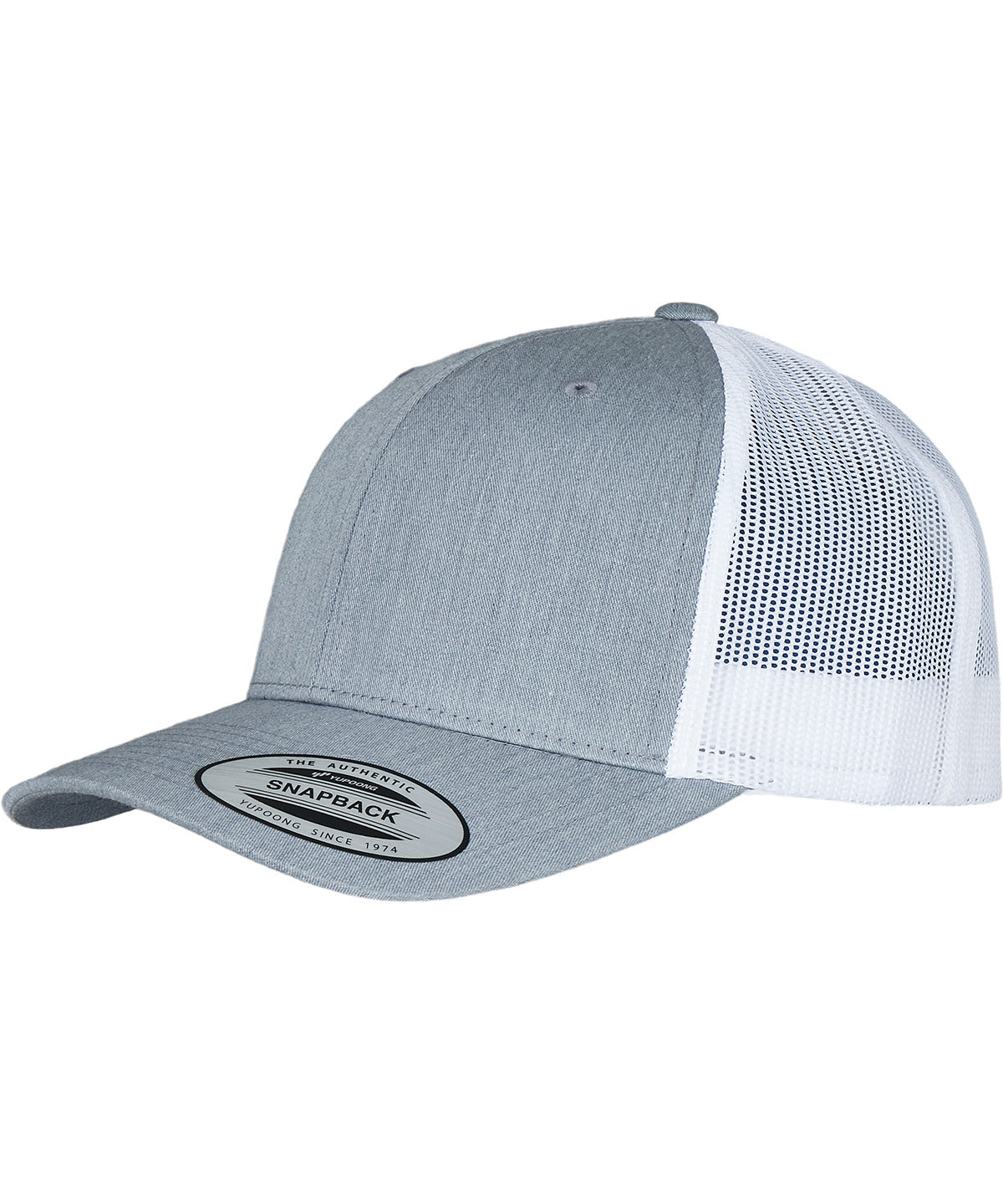 Gorra retro trucker de 2 tons (6606T) | Gris Jaspeado/Blanco