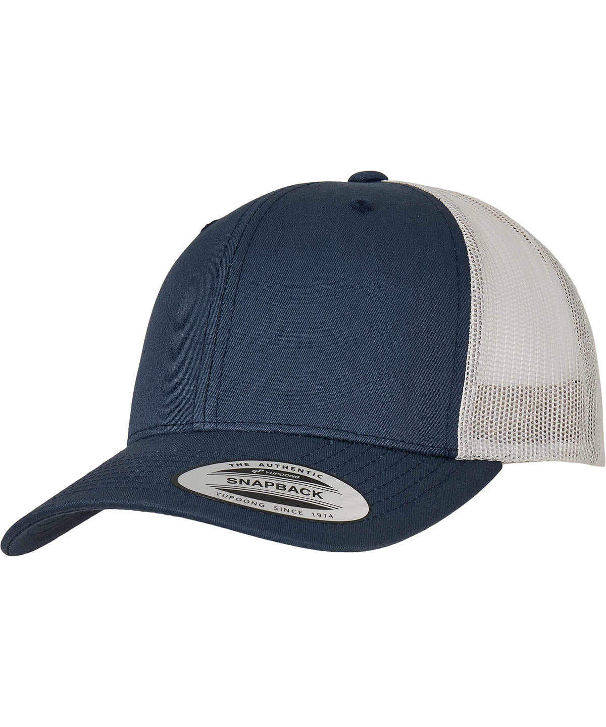 Gorra retro trucker de 2 tons (6606T) | Bleu Marin/Plata