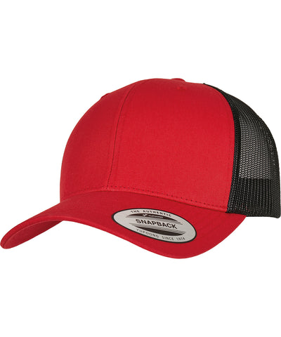 Gorra retro trucker de 2 tons (6606T) | Rouge/Nègre