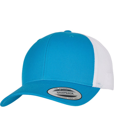 Gorra retro trucker de 2 tons (6606T) | Turquesa/Blanco