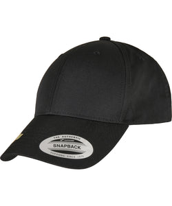 Gorra snapback de sarga de polister reciclado (7706RS) | Negro